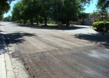 E. Canal Drive in front of Turlock High School being prepared for surface treatment. 08-03-10
