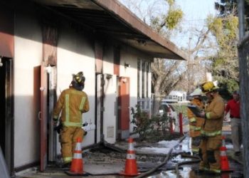 Turlock Crowell Elementary School After Turlock Fire Department Puts Out Fire. 01-17-12