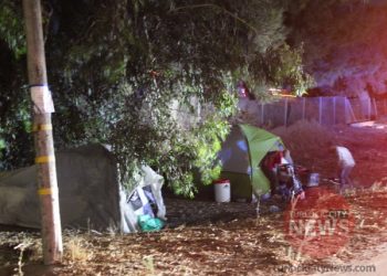 Small Homeless Encampment Cleaned Up and Man Arrested on Felony Warrant