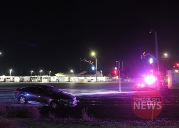 Vehicle Left Abandoned Stuck on Railroad Tracks With Incoming Train