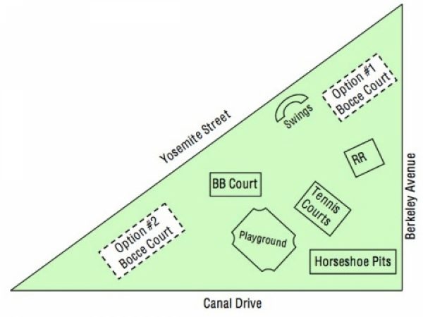 Bocce Ball Court Proposals for Crane Park. 06-13-12