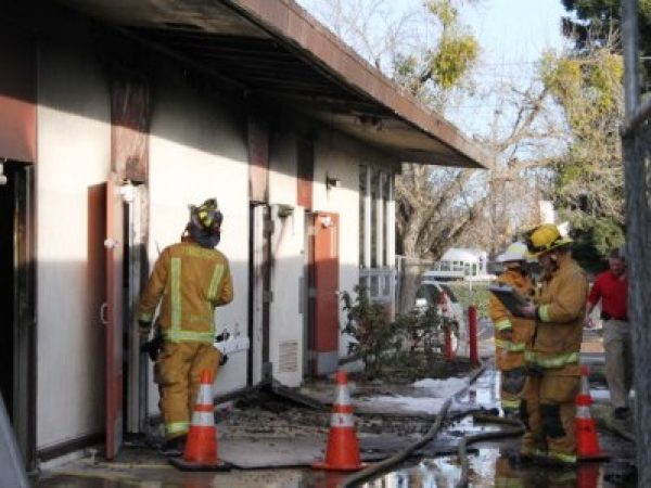 Turlock Crowell Elementary School After Turlock Fire Department Puts Out Fire. 01-17-12