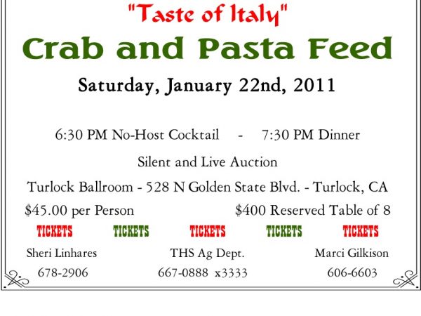 Turlock-FFA-Ag-Booster-Taste-of-Italy-crab-and-pasta-feed-flyer-01-09-11
